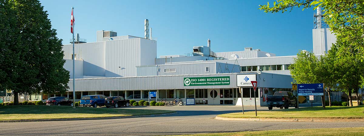 Main entrance to Cameco’s Blind River Refinery