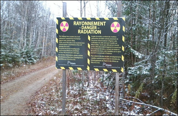 Figure 16.1: Agnew Lake – Radiation warning sign 