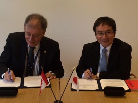 CNSC President Michael Binder (left) and Mr. Masaya Yasui (right), Director General of Technical Affairs at the NRA