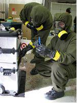two employees training for helping first responders act in CBRN emergencies