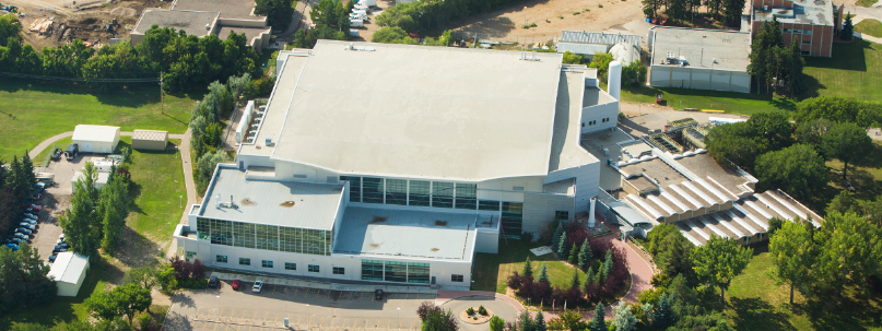 Vue aérienne de l’installation de recherche du Centre canadien de rayonnement synchrotron