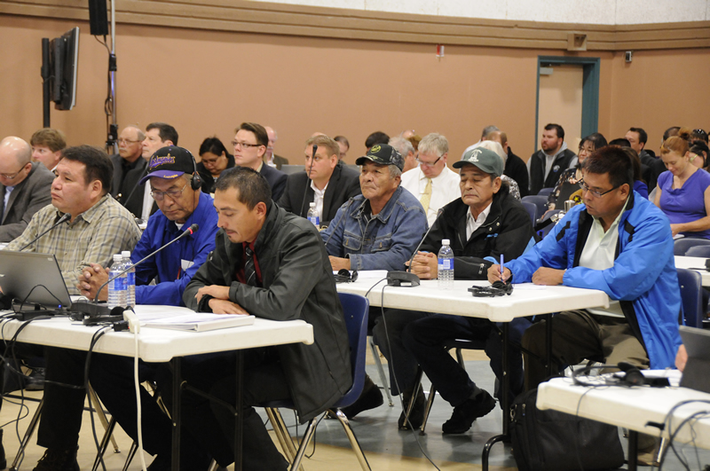 Intervenants à une audience publique de la Commission à La Ronge, (Saskatchewan)