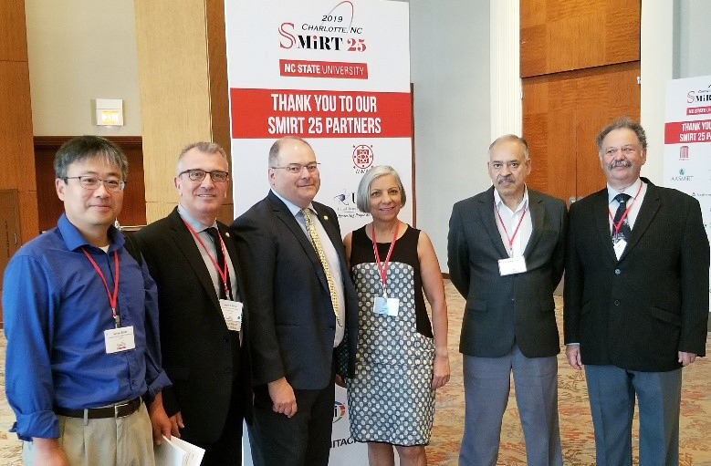 Members of the CNSC team at SMiRT 25. From left to right: Seyun Eom, Nebojsa Orbovic, Peter Elder, Rumina Velshi, Khalid Chaudhry and Genady Sagals.