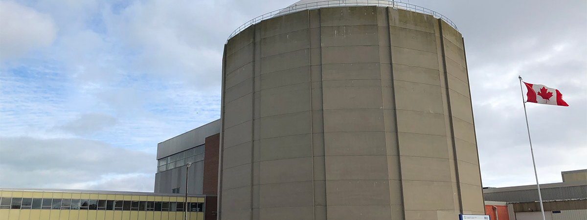Bâtiments du réacteur et bâtiments administratifs de l'Installation de gestion des déchets de Douglas Point