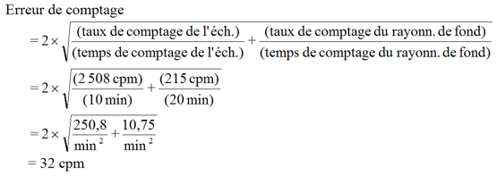 formule de comptage d'erreur