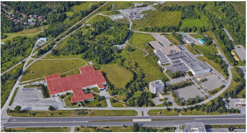 Cette photo montre une vue aérienne de l’installation de BTL, située à Ottawa, en Ontario.
