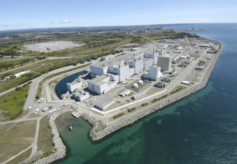 Aerial photograph showing the Darlington nuclear power plant