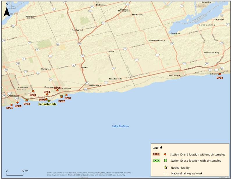 Overview of the 2021 IEMP sampling campaign around the Darlington Nuclear site.