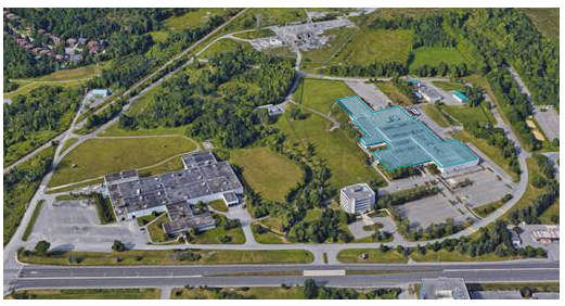 This photo shows an aerial view of the Nordion facility, which is located in Ottawa, Ontario.