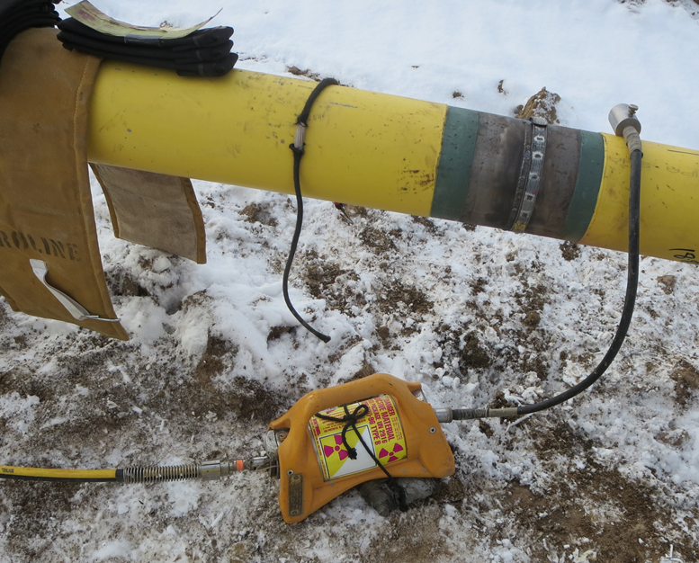 An exposure device being used for material testing