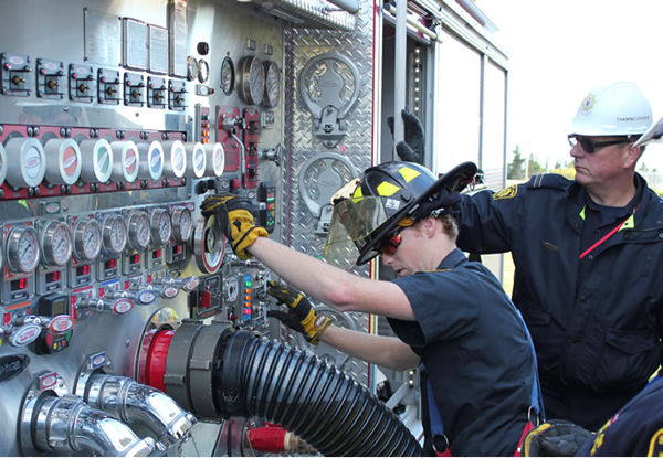 Firefighters at the Point Lepreau Nuclear Generating Station