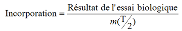 La formule pour estimer l'incorporation