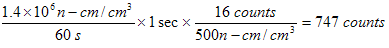  the number of counts received at the detector from a sustained reaction