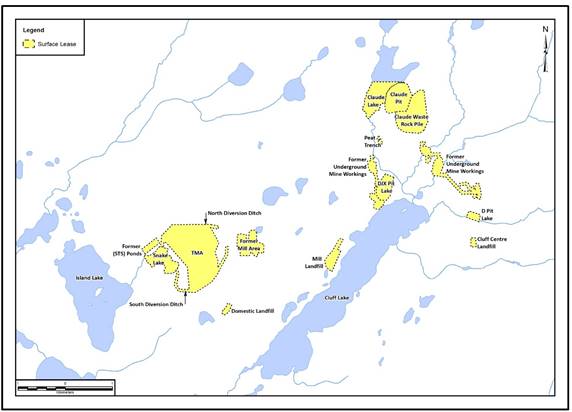 view of the current surface lease for the Cluff Lake Project