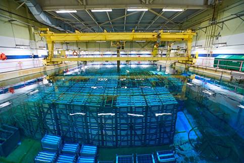 Image de piscines de stockage du combustible usé à la centrale nucléaire de Pickering