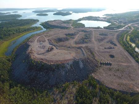Aerial image of Gunnar mine site taken by the SRC in 2017