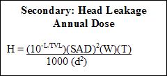 Secondary: Head Leakage Annual Dose