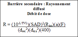 Barrière secondaire : Rayonnement de diffusé - Débit de dose