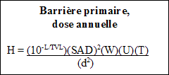 Barrière primaire, dose annuelle