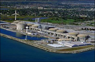 Aerial photograph showing the Pickering Nuclear Power Plant