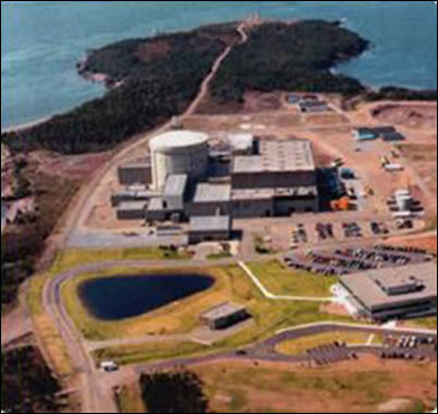 Aerial photograph showing the Point Lepreau Nuclear Power Plant