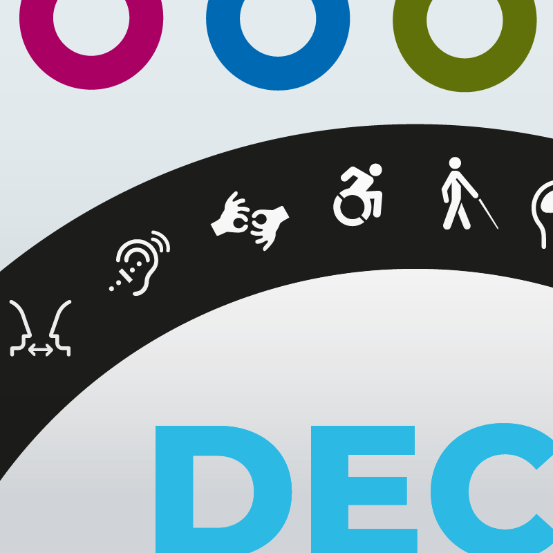 A series of icons represent accessibility alongside the word December 