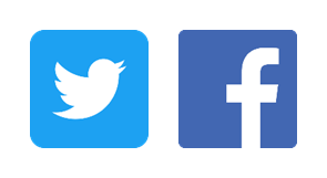 Twitter and facebook logos